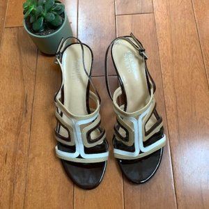 Franco Sarto Patent Leather Wedge Sandals